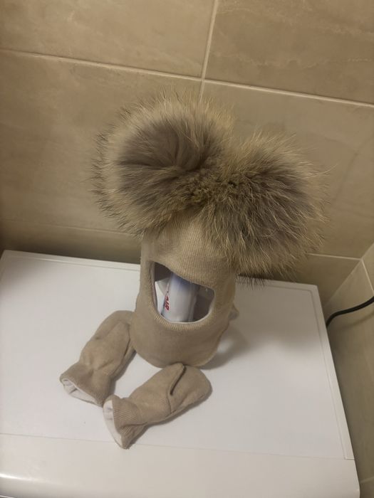 Шапка шолом дитяча з рукавичками