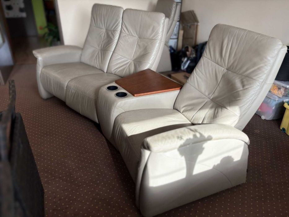 Sofa skórzana 3-os. RELAX z barkiem Gala Collezione TIVOLI 100% skóra