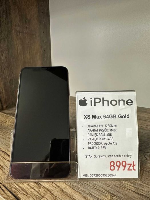 Smartfon Telefon Apple iPhone XS Max 64GB Gold stan bdb gwarancja