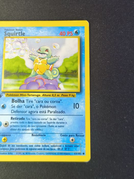 Carta Pokemon Squirtle Base Set 1a Edição PT
Algum dúvida é só perguntar.