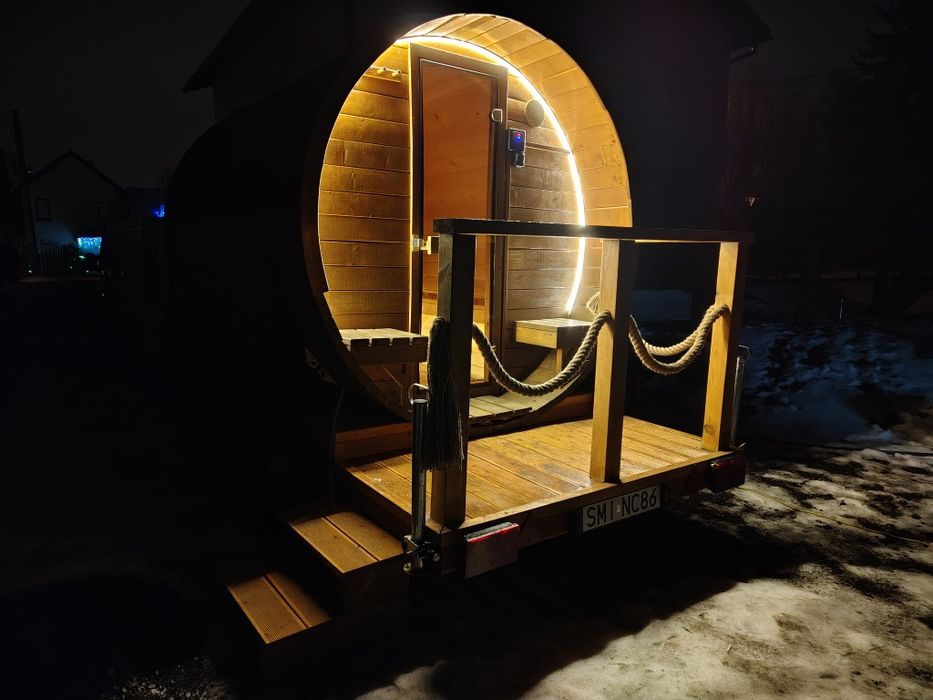 Mobilna sauna na prąd wynajem impreza kawalerski panieński