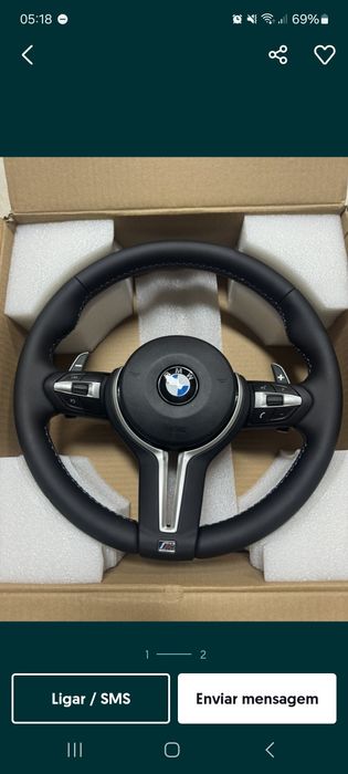 Bmw f10 f11 f01 f06 f12 f13 volante desportivo com patilhas NOVO !