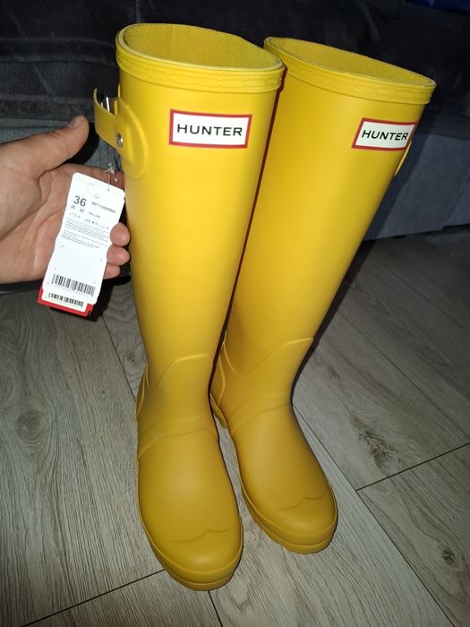Kalosze firmy Hunter r 36 musztardowe nowe