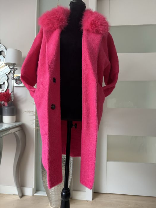 Alpaka płaszcz narzutka sweter