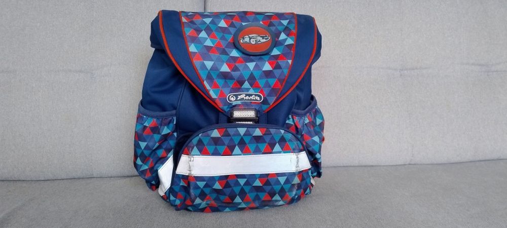 Plecak Tornister Szkolny Herlitz Niebieski Wzory Wzmocniony Spód