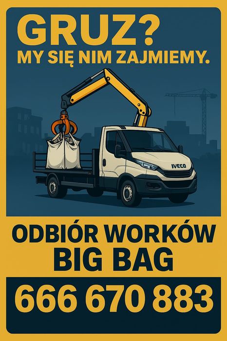 Zamów big bag na gruz HDS odbiór gruzu, wywóz śmieci, worki na gruz
