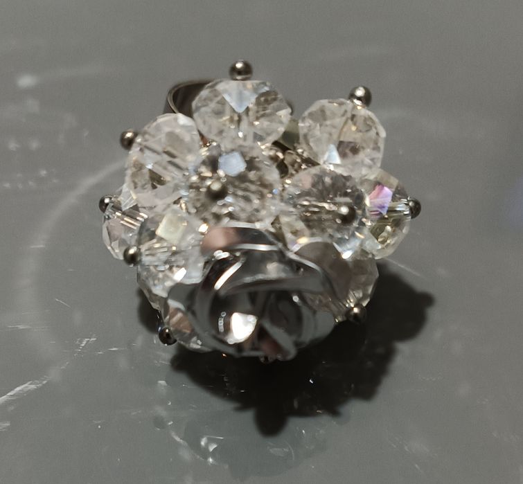 Anel Flor Transparente novo