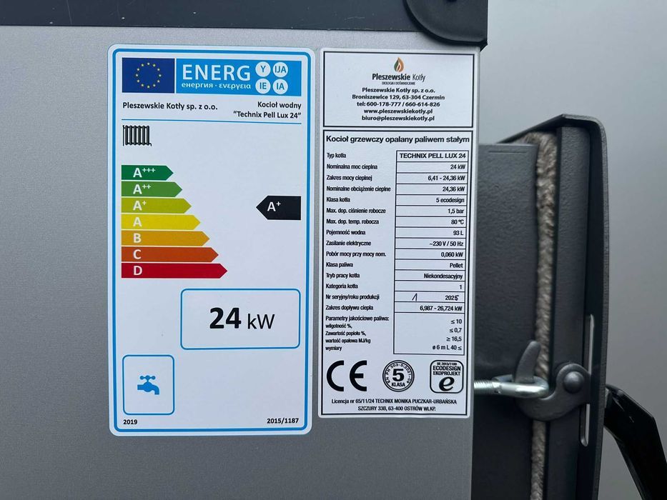 Pleszewski Kocioł Piec z Podajnikiem na Pellet 24kW 5 klasa Ecodesign, dostawa GRATIS, dotacja, montaż, lista ZUM