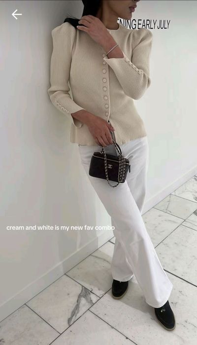 Zara sweter kardigan kremowy s 36 guziki