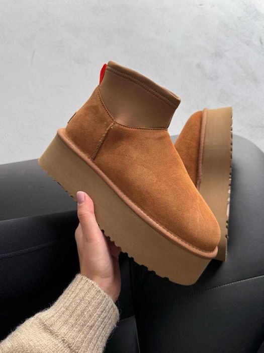 Уггі UGG Dipper Mini Beige Classic premium натуральні замша та хутро