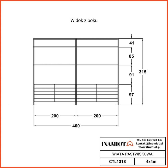 Wiata pastwiskowa 4x4m, zagroda pastwiskowa dla owiec, OCYNK