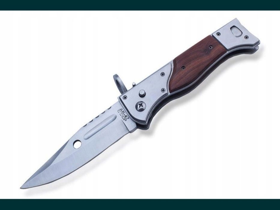 Bagnet AK47 34 cm nóż sprężynowy składany duży Finka