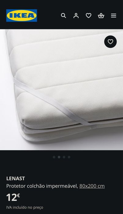 Protetor de colchão LENAST IKEA 80x200 – novo, selado