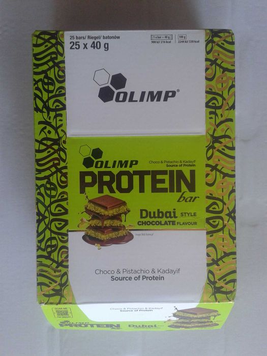 OLIMP PROTEIN BAR Baton białkowy WPC pistacjowy Dubai Style karton 1kg