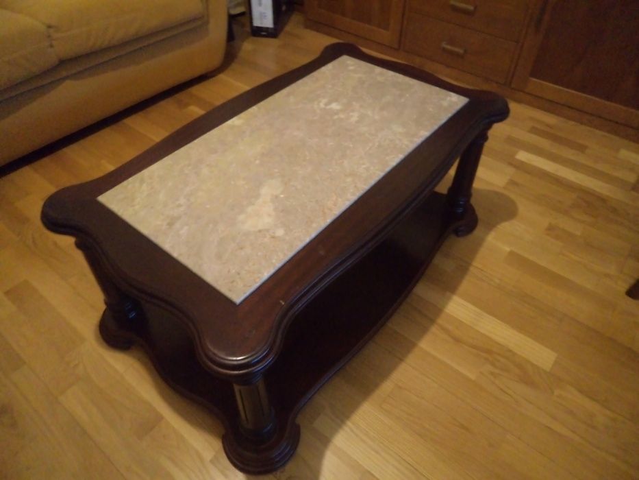 Movel de Entrada e Mesa de sala C/ Pedra + 2 ESTANTES BRANCAS