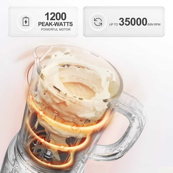 Wielofunkcyjny blender kuchenny Bear 1200W 1,5 L, wyświetlacz LED