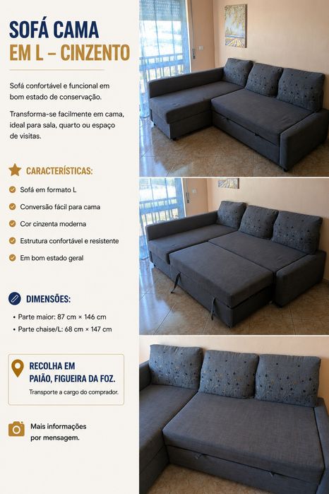 Sofa - cama grande (usado ) RESERVADO