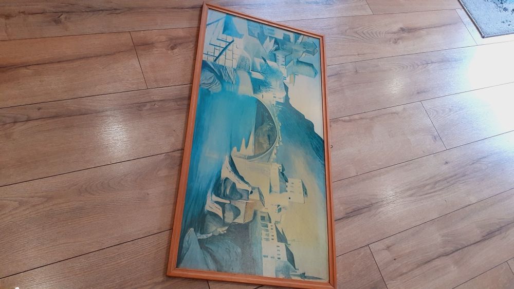 Obraz Widok miasta z prl ma długości 85cm wys 44 cm