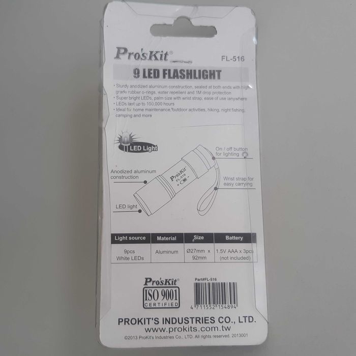 Pequena Potente Lanterna 9 LED Nova
