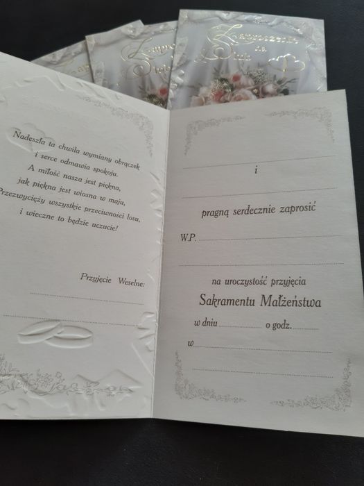 Zaproszenie ślub 4 szt. Nowe