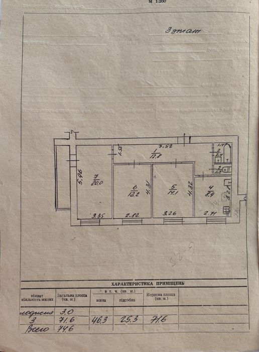 Продаж 3 кімнатної квартири в м. Канів