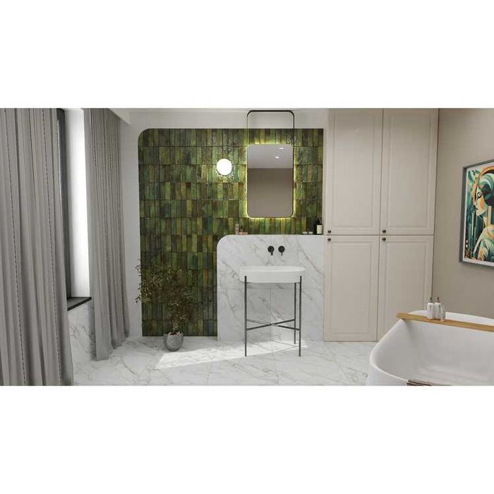 Gres szkliwiony LUMINA GOLD white satin 59,8x59,8 gat. I Cersanit
