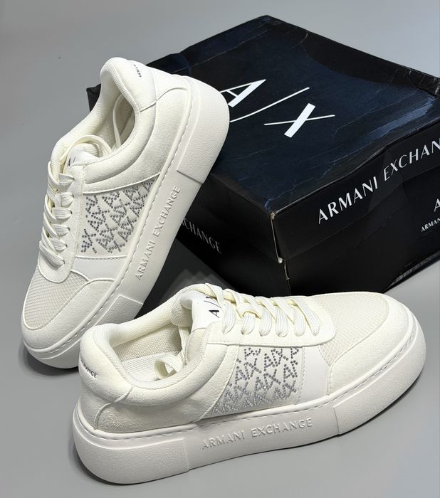 Жіночі білі кеди кросівки Armani Exchange нові оригінал розміри 36, 38, 39, 40