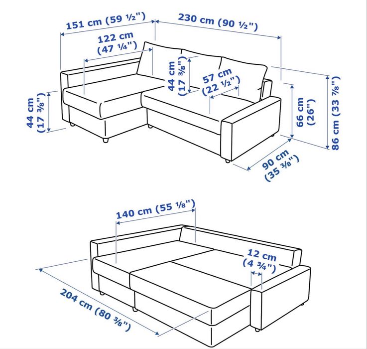 Sofa-cama de canto com arrumo ikea