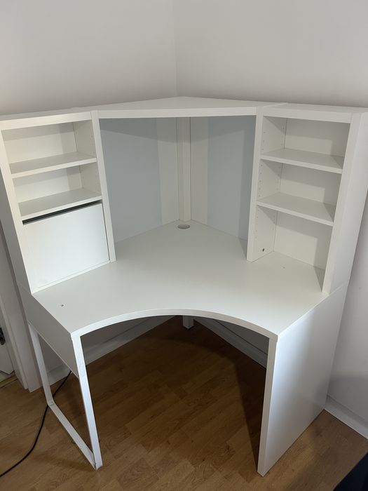 Biurko IKEA MICKE narożne białe 100x100