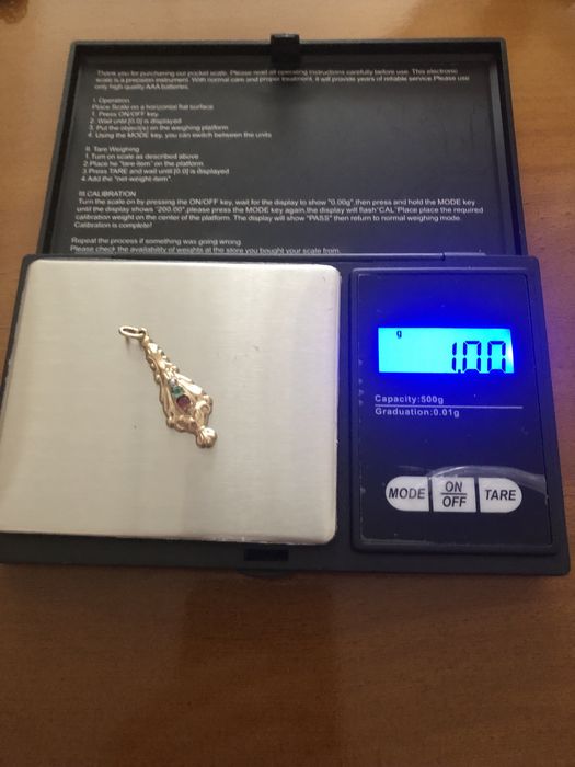 Dawna  złota zawieszka 585  Biedermeier  ANTYK