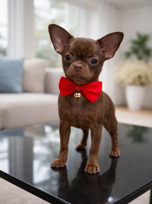 Słodka czekoladowa dziewczyna chihuahua FCI