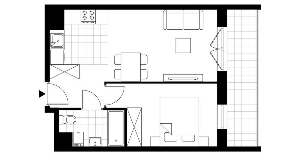 2-pokojowe mieszkanie 36 m² + loggia - Widok 4