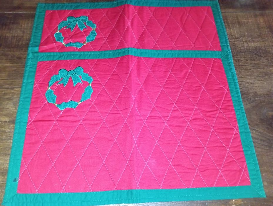 Tapetes Individuais Mesa Rectangulares Acolchoados Natal Vintage