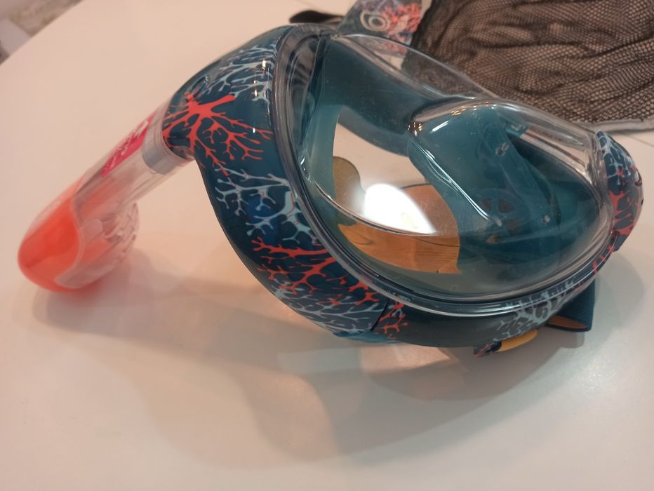 SUBEA Maska do snorkelingu Easybreath Junior XS dla dzieci TURKUSOWY
