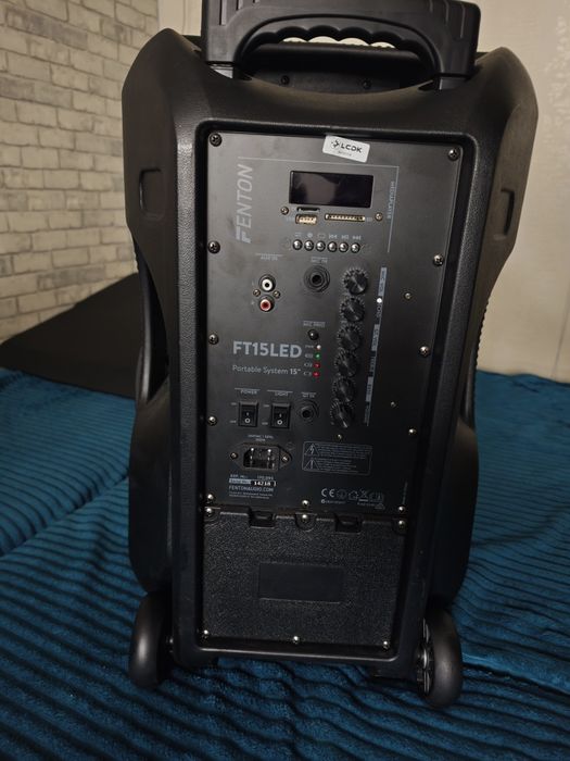 Fenton FT15LED głośnik 15" Kolumna aktywna z akumulatorem Bluetooth karta SD