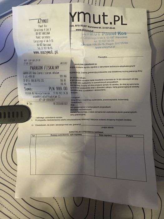 Zegarek Garmin Venu 1 43mm AMOLED / Gwarancja do 17.08.2025 / Stan bdb