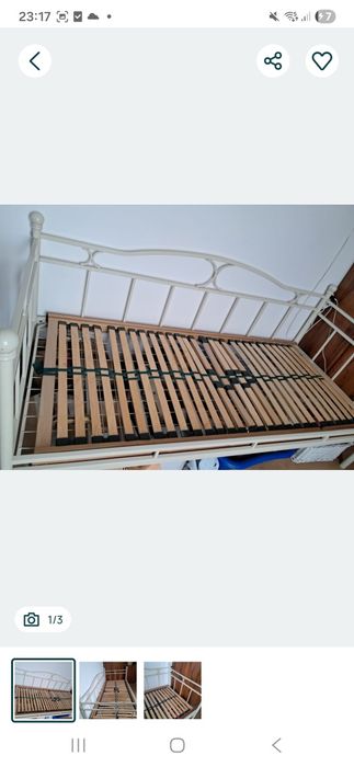 Łóżko do spania metalowe