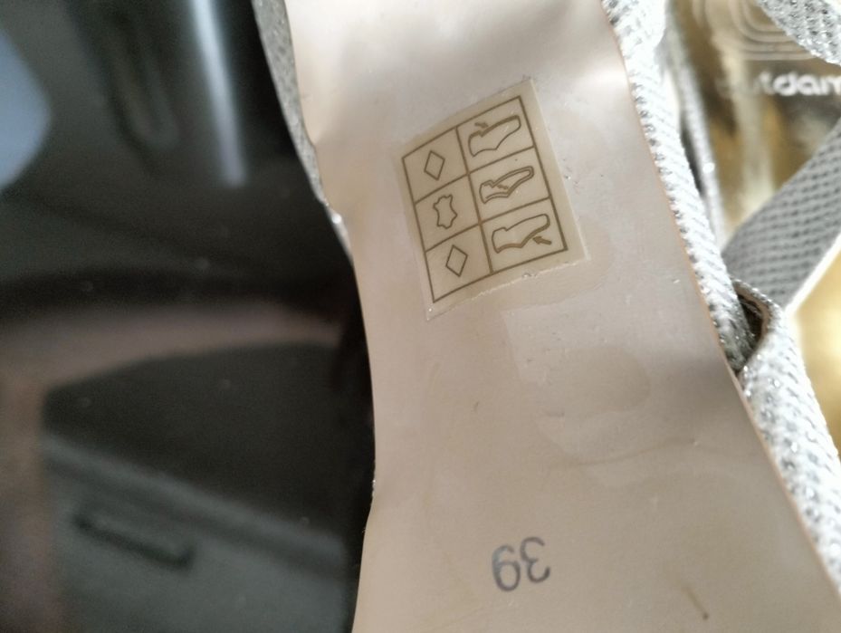 Srebrne buty ślubne 39