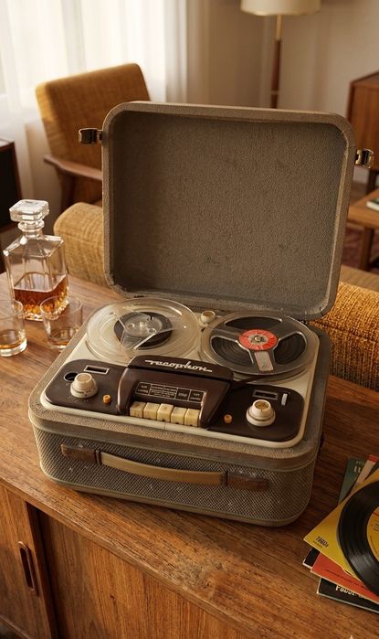Gravador de Bobinas Vintage Recophon - Anos 50/60 - Raridade Retro