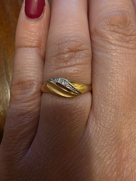 Złoty pierścionek zaręczynowy rozmiar 14