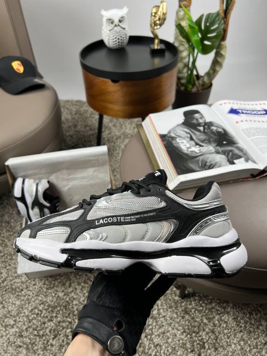 ТОП! Чоловічі кросівки Lacoste L003 2K24 Grey Black Silver 41 42 43 44 45 46