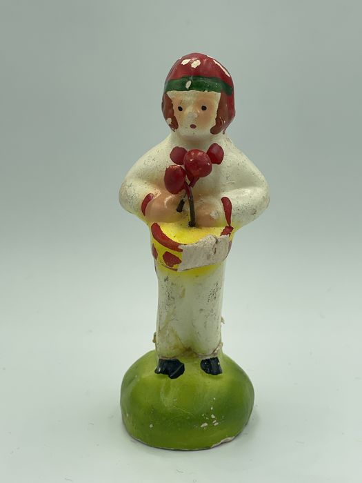 Vintage musical figurine for nativity scene / waterfall display - handmade craft