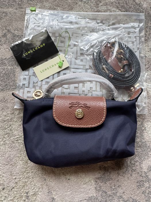 Bolsa longchamp mini azul marinho