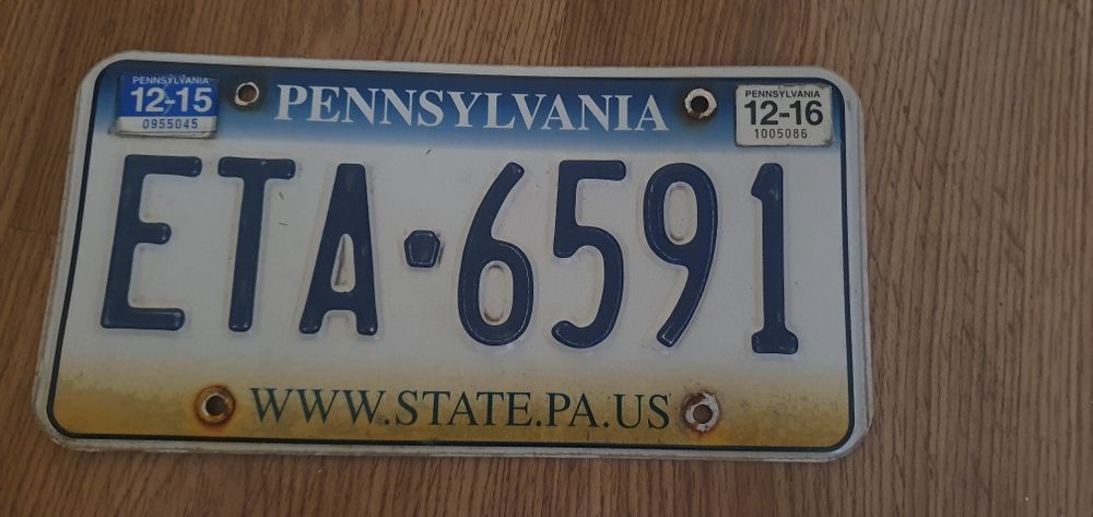 Pennsylvania tablica rejestracyjna USA oryginal