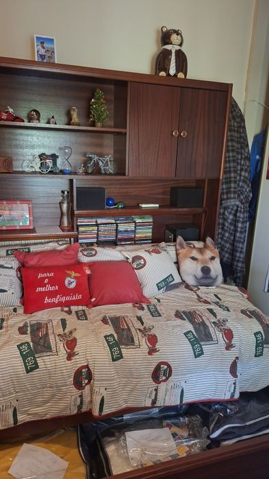 Cama solteiro com prateleiras em cima