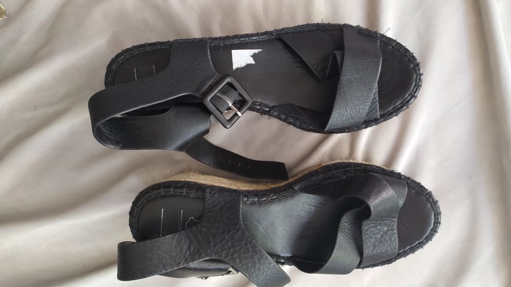 Nowe czarne, skórzane espadryle, sandały roz. 40