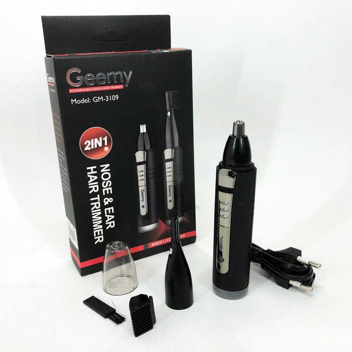 Тример для носа, вух, брів, тример 2в1 бездротовий, машинка GEMEI