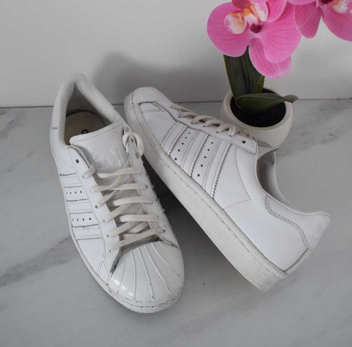 Adidas 39 1/3 buty sneakersy skórzane białe