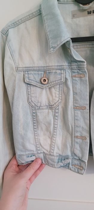 Jasna krótka kurtka jeansowa TopShop Moto r. 36