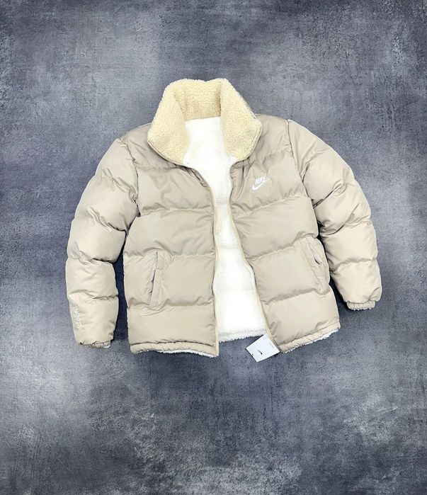 Чоловіча Nike nocta ДВУХСТОРОННЯ Зимова Куртка north face Теді барашка